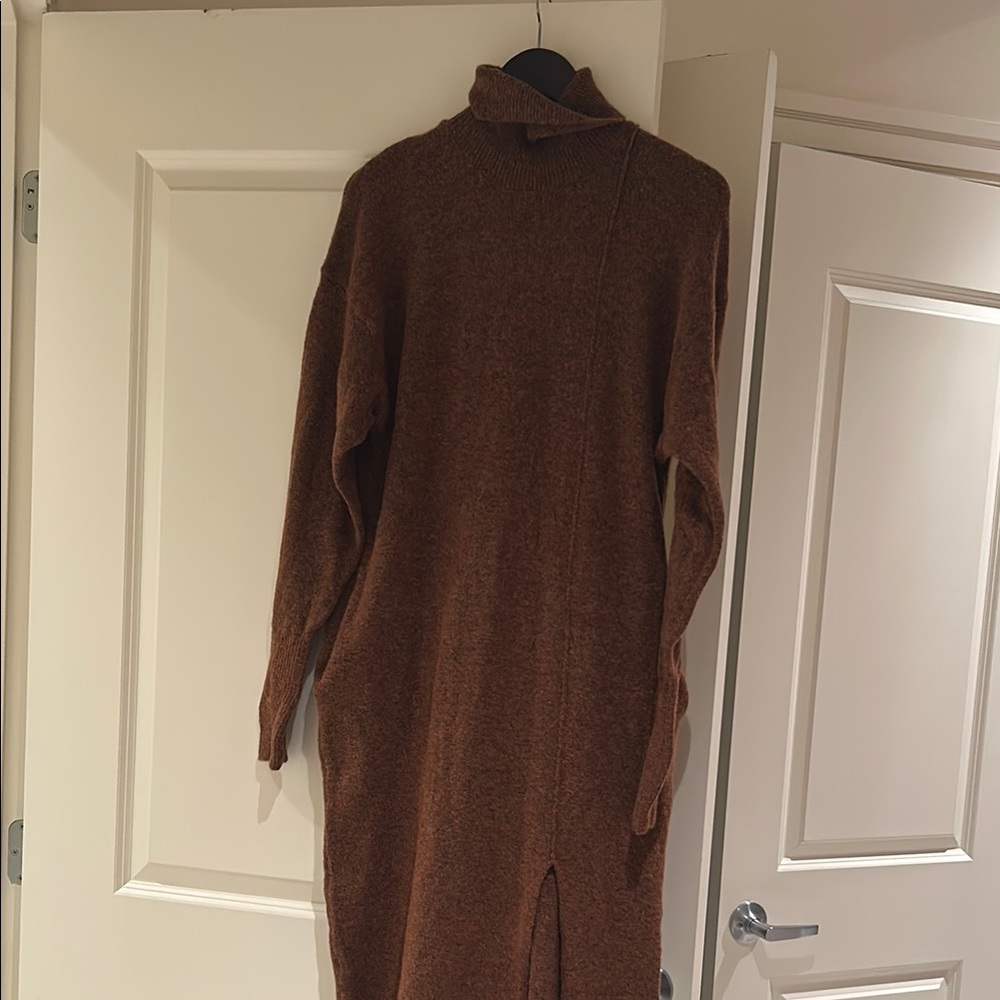 Elegant Brown Sweater Dress
